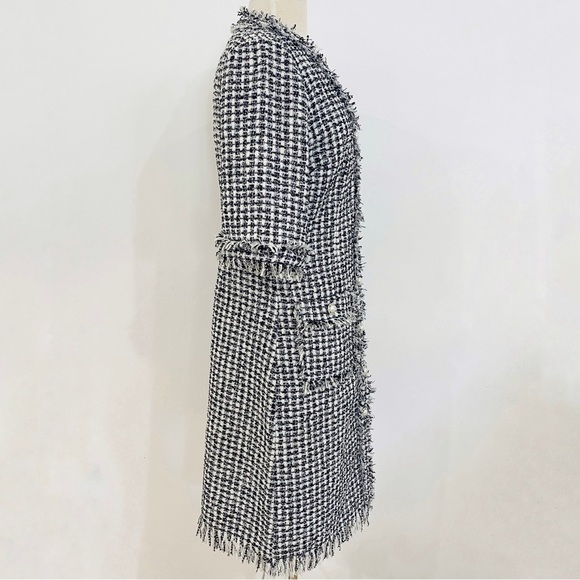 Rickie Freeman Teri Jon BEAUTIFUL TWEED dress with pearl button details - Picture 5 of 16